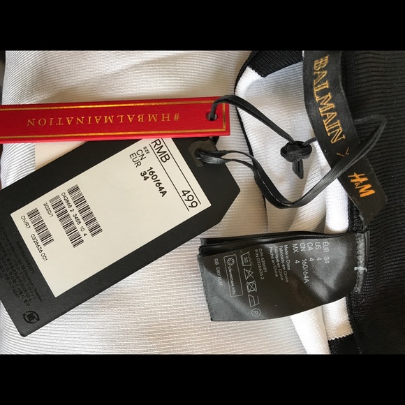 Balmain x H&M Colorblock Knit Midi Skirt Size 4 - Picture 6 of 6